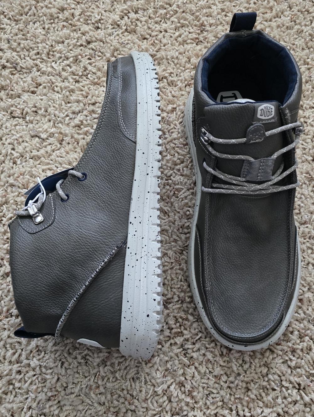 NWT Men's Hey Dude Bradley Chukka Classic Grey - Size 12